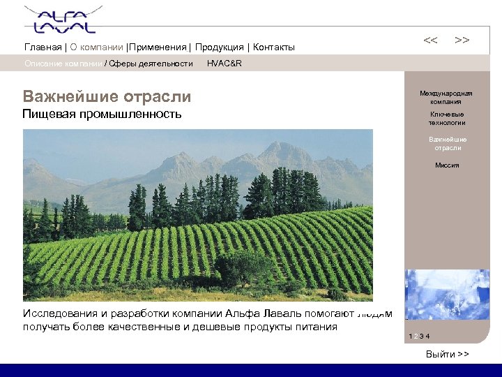 Описание компании / Сферы деятельности << << Главная | О компании | Применения |