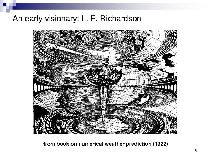 An early visionary: L. F. Richardson from book on numerical weather prediction (1922) 8