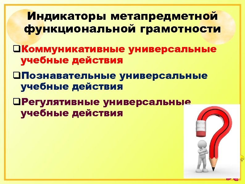 Индикаторы метапредметной функциональной грамотности q. Коммуникативные универсальные учебные действия q. Познавательные универсальные учебные действия