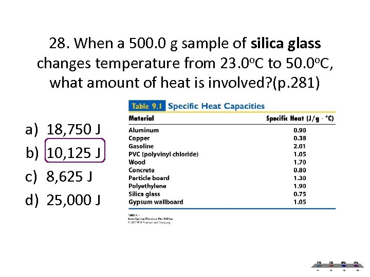 28. When a 500. 0 g sample of silica glass changes temperature from 23.