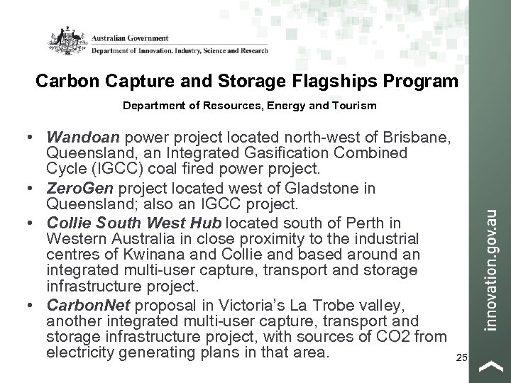 Carbon Capture and Storage Flagships Program Department of Resources, Energy and Tourism • Wandoan
