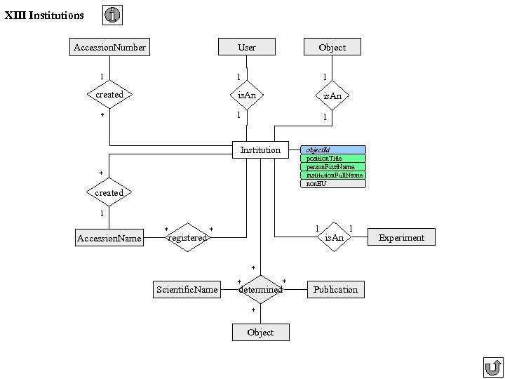 XIII Institutions User Accession. Number 1 Object 1 is. An * is. An 1