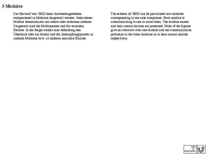 3 Modules Der Entwurf von GBIS kann Anwendungsebenen entsprechend in Modulen dargestellt werden. Jedes