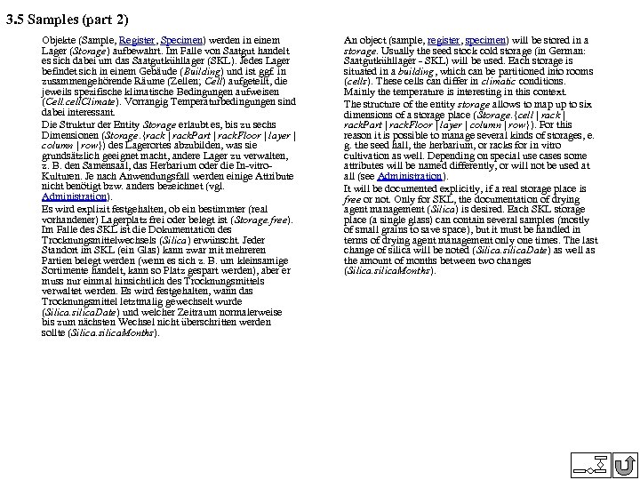 3. 5 Samples (part 2) Objekte (Sample, Register, Specimen) werden in einem Lager (Storage)
