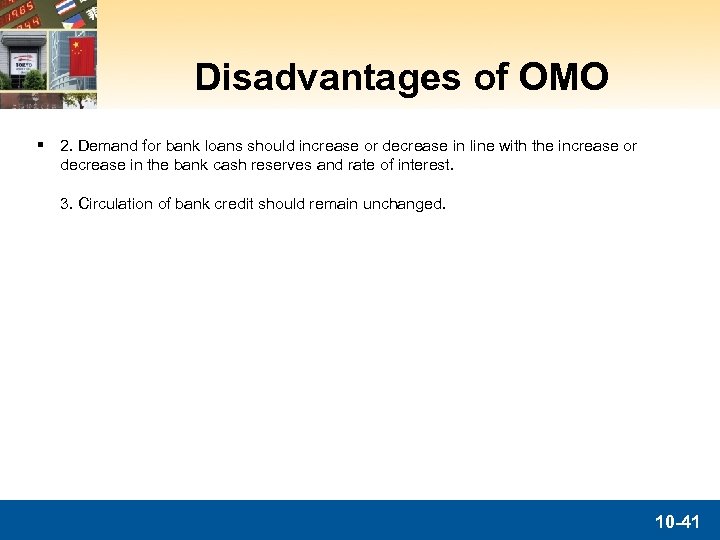 Disadvantages of OMO § 2. Demand for bank loans should increase or decrease in