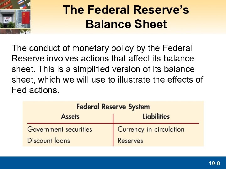 The Federal Reserve’s Balance Sheet The conduct of monetary policy by the Federal Reserve