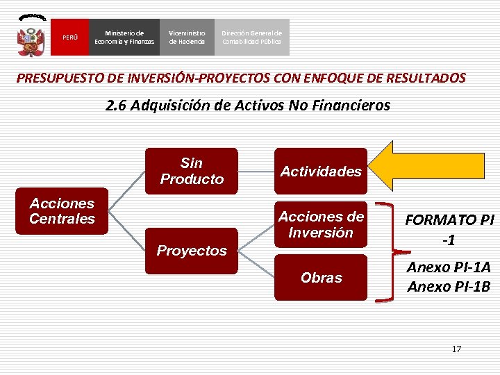 PERÚ Ministerio de Economía y Finanzas Viceministro de Hacienda Dirección General de Contabilidad Pública