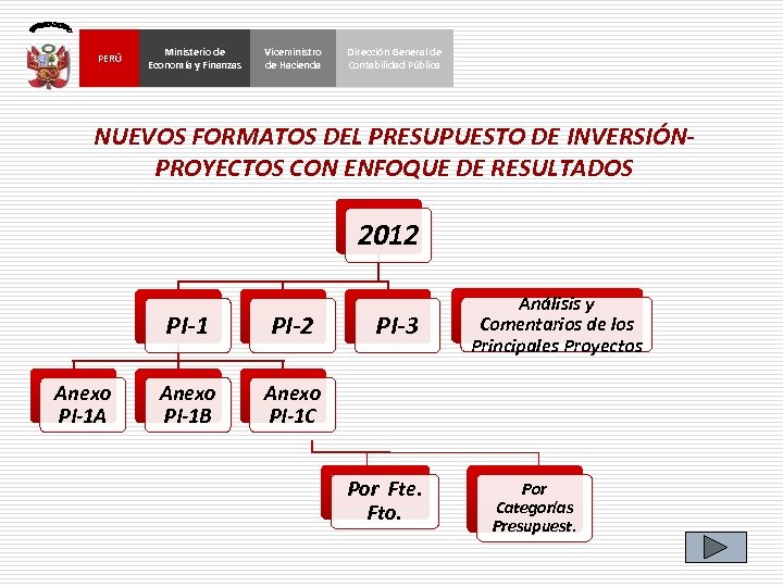 PERÚ Ministerio de Economía y Finanzas Viceministro de Hacienda Dirección General de Contabilidad Pública