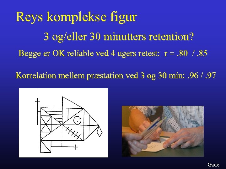 Reys komplekse figur 3 og/eller 30 minutters retention? Begge er OK reliable ved 4