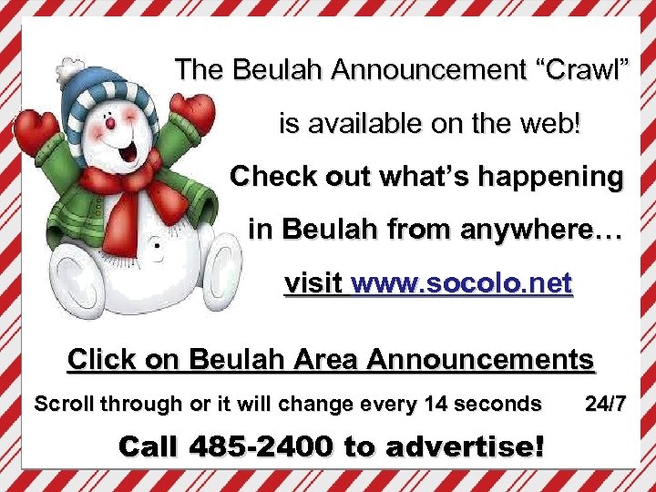 The Beulah Announcement “Crawl” is available on the web! Check out what’s happening in