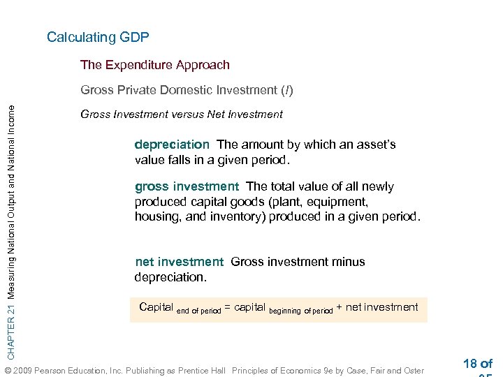 Calculating GDP The Expenditure Approach CHAPTER 21 Measuring National Output and National Income Gross