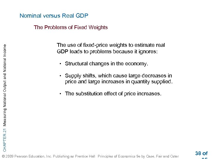 Nominal versus Real GDP CHAPTER 21 Measuring National Output and National Income The Problems