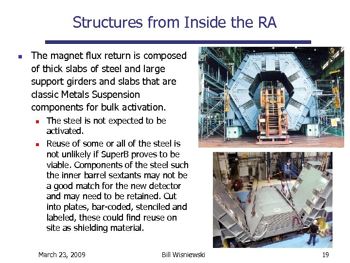 Structures from Inside the RA n The magnet flux return is composed of thick