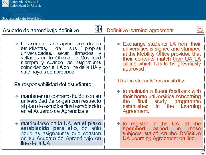 Acuerdo de aprendizaje definitivo Los acuerdos de aprendizaje de los estudiantes, de sus propias