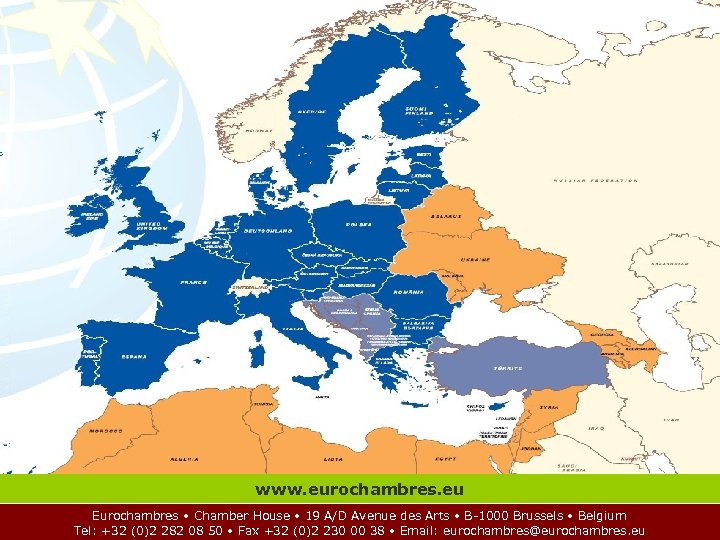 Where CE www. eurochambres. eu Eurochambres • Chamber House • 19 A/D Avenue des