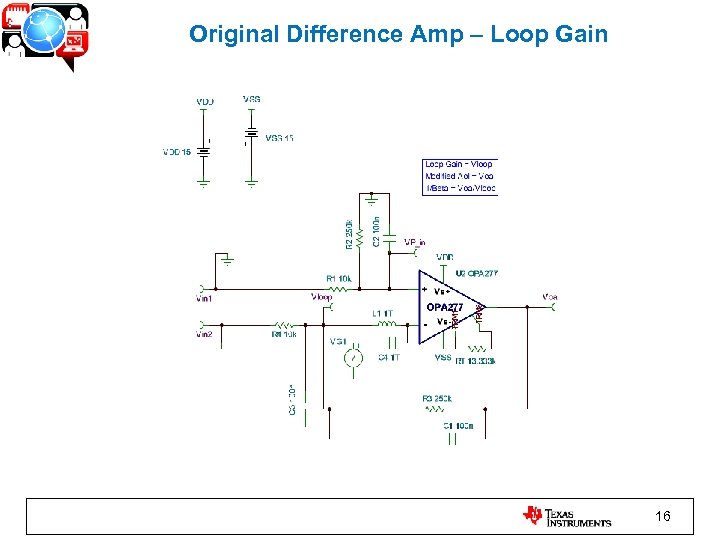 Original Difference Amp – Loop Gain 16 