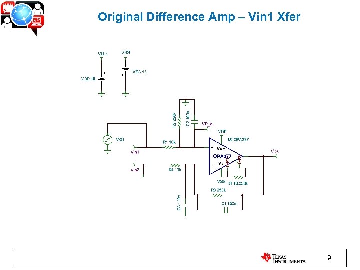 Original Difference Amp – Vin 1 Xfer 9 