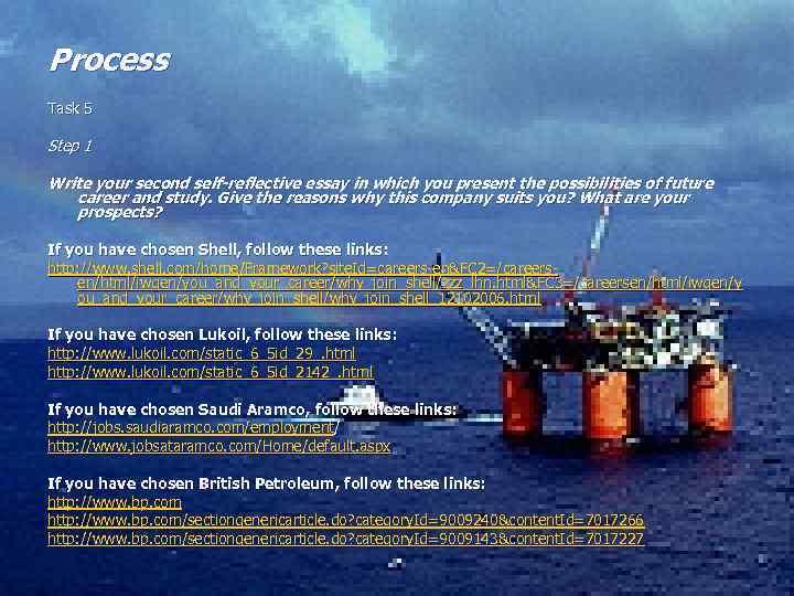 Process Task 5 Step 1 Write your second self-reflective essay in which you present