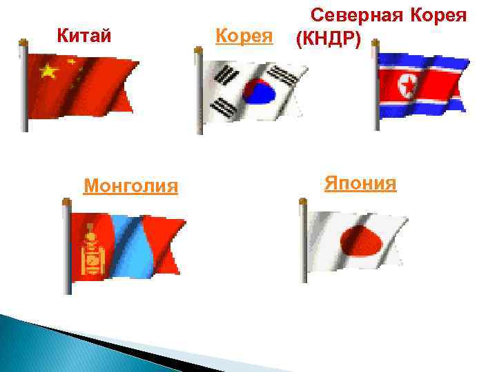  Китай Монголия Корея Северная (КНДР) Япония Корея 