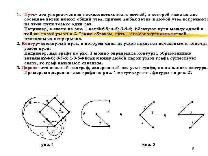 1. Путь это упорядоченная последовательность ветвей, в которой каждые две – соседние ветви имеют