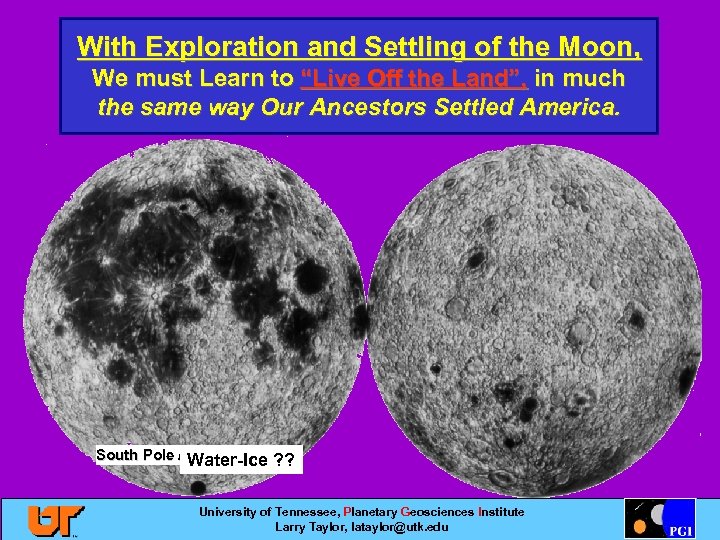 With Exploration and Settling of the Moon, We must Learn to “Live Off the