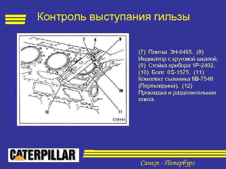 Контроль выступания гильзы (7) Плитка 3 Н-0465. (8) Индикатор с круговой шкалой. (9) Стойка