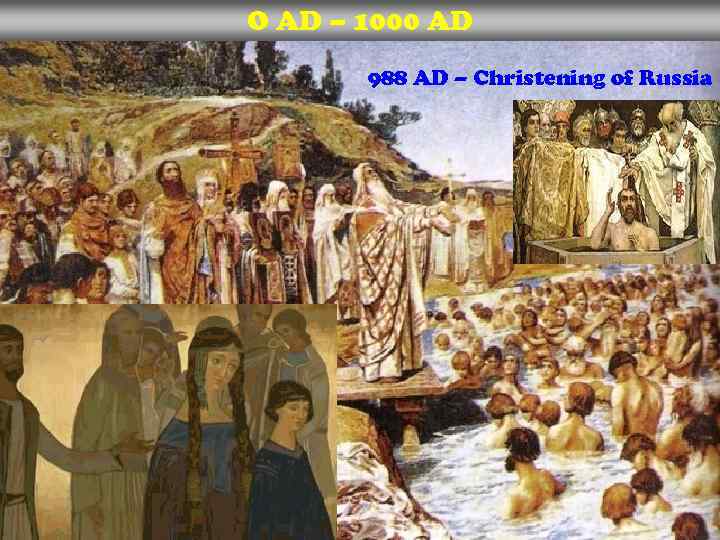 O AD – 1000 AD 988 AD – Christening of Russia 