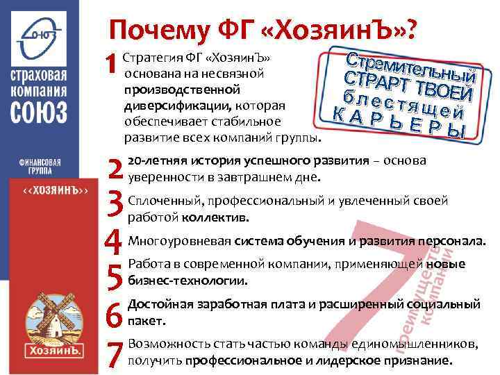 Почему ФГ «Хозяин. Ъ» ? 1 Стратегия ФГ «Хозяин. Ъ» основана на несвязной производственной