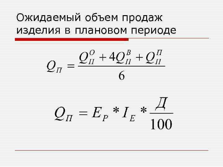 Ожидаемый объем продаж изделия в плановом периоде 