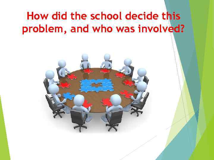 How did the school decide this problem, and who was involved? 