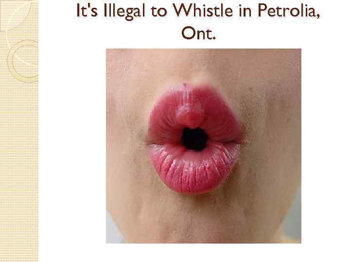 It's Illegal to Whistle in Petrolia, Ont. 