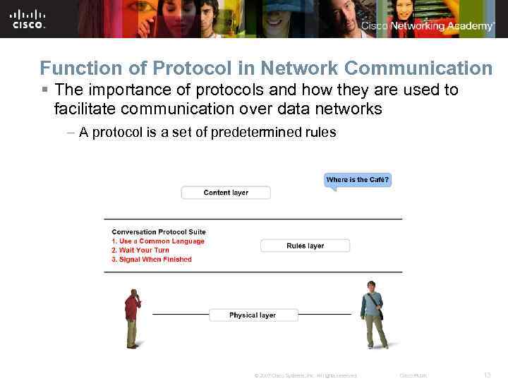 Function of Protocol in Network Communication § The importance of protocols and how they