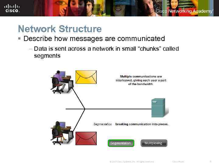 Network Structure § Describe how messages are communicated – Data is sent across a
