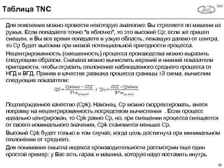 Таблица TNC Для пояснения можно провести некоторую аналогию: Вы стреляете по мишени из ружья.