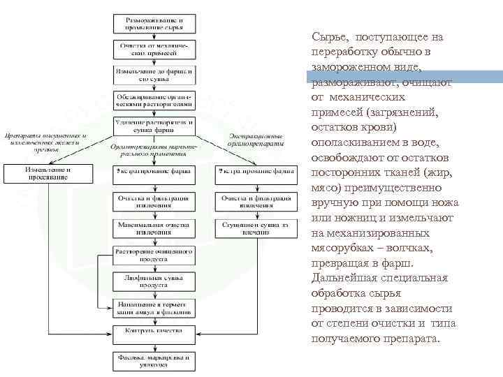 Сырье, поступающее на переработку обычно в замороженном виде, размораживают, очищают от механических примесей (загрязнений,