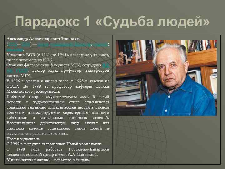 Презентация зиновьев александр александрович