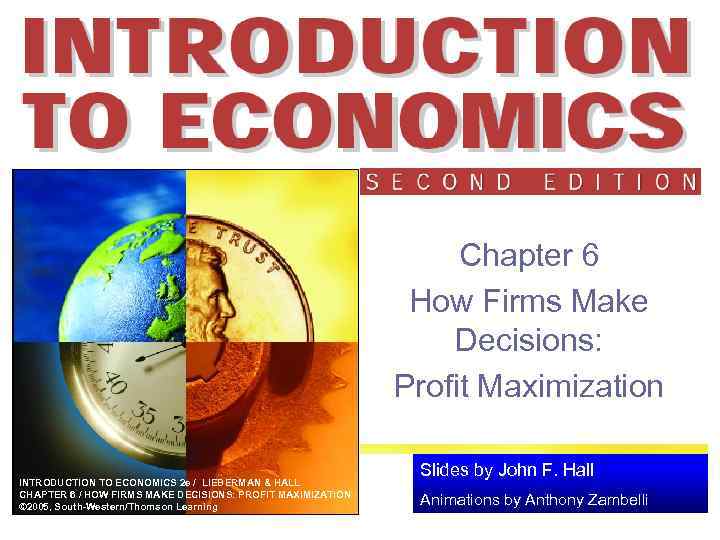 Chapter 6 How Firms Make Decisions: Profit Maximization INTRODUCTION TO ECONOMICS 2 e /