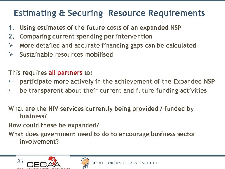 Estimating & Securing Resource Requirements 1. 2. Ø Ø Using estimates of the future