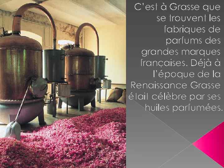 C’est à Grasse que se trouvent les fabriques de parfums des grandes marques françaises.