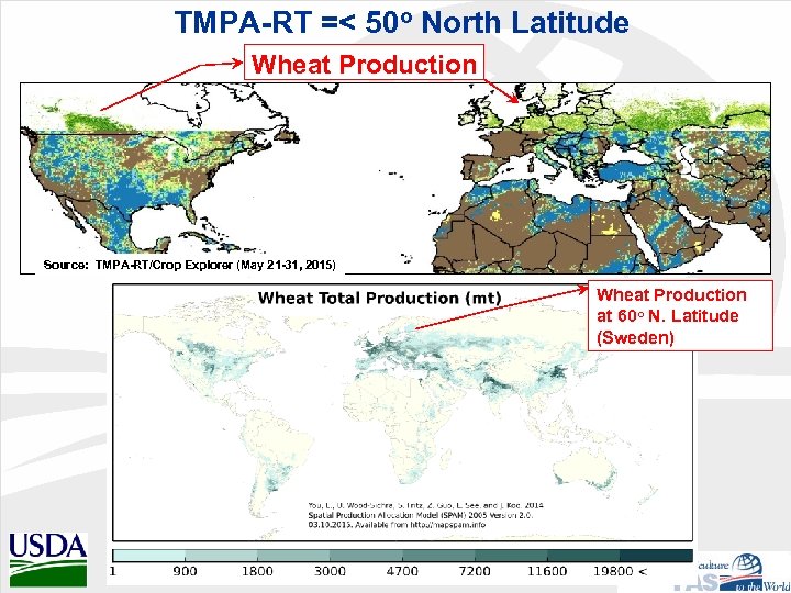 TMPA-RT =< 50 o North Latitude Wheat Production Source: TMPA-RT/Crop Explorer (May 21 -31,