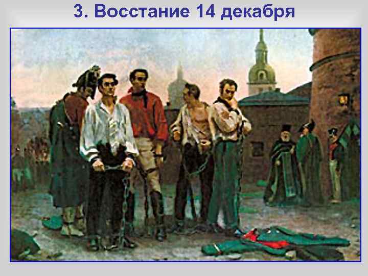 3. Восстание 14 декабря Уже вечером 14 декабря участников восстания стали свозить в Петропавловскую