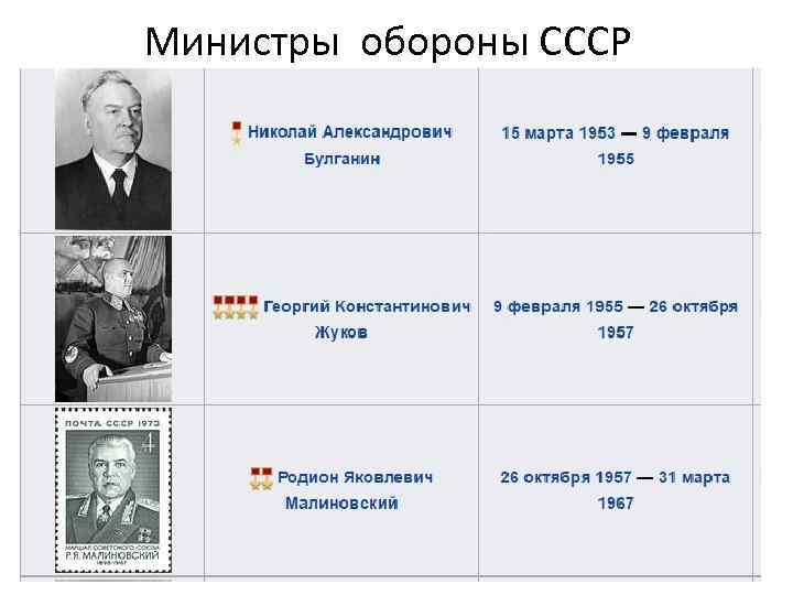 Министры обороны СССР 