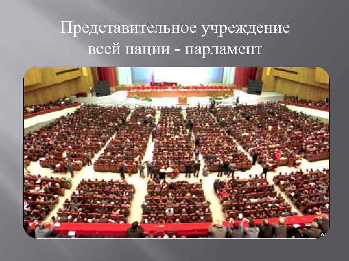 Представительное учреждение всей нации - парламент 