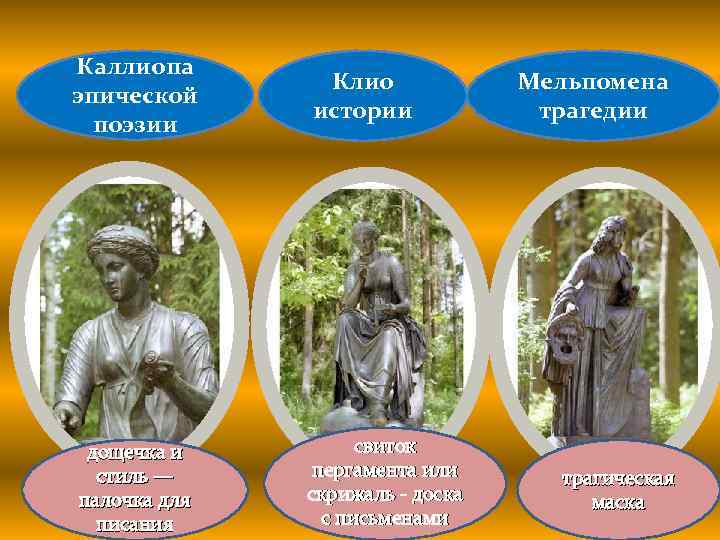 Каллиопа эпической поэзии дощечка и стиль — палочка для писания Клио истории свиток пергамента