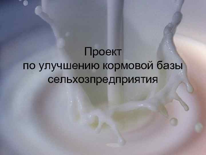 Проект по улучшению кормовой базы сельхозпредприятия 