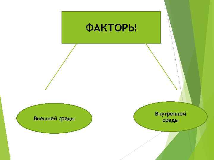 ФАКТОРЫ Внешней среды Внутренней среды 