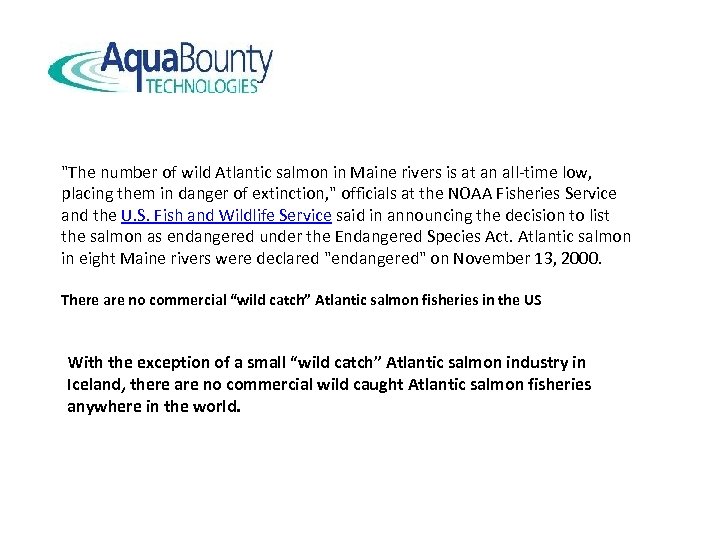 "The number of wild Atlantic salmon in Maine rivers is at an all-time low,