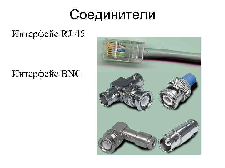 Соединители Интерфейс RJ-45 Интерфейс BNC 