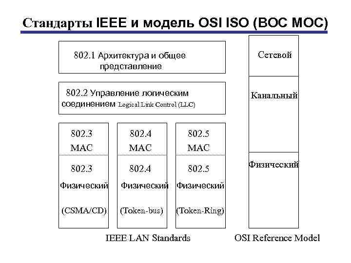 Стандарты IEEE и модель OSI ISO (ВОС МОС) Сетевой 802. 1 Архитектура и общее