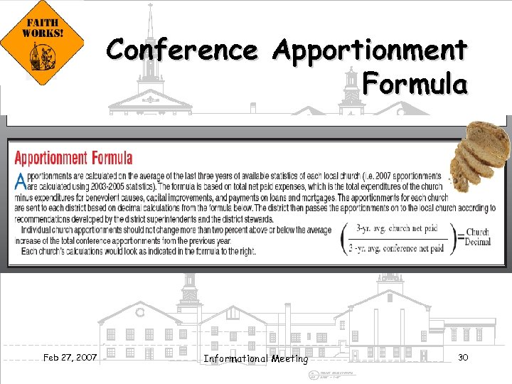 Conference Apportionment Formula Feb 27, 2007 Informational Meeting 30 
